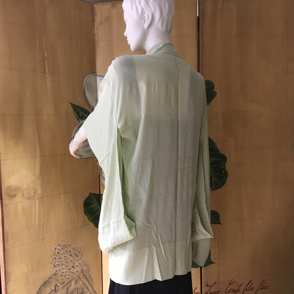 Vintage 1940’s green silk Japanese haori kimono ! - Picture 12 of 15